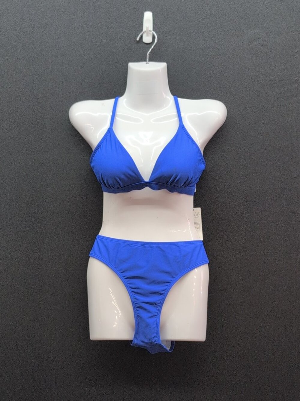 Cupshe Boho Rhapsody Lace-Up Bralette and Hipster Bikini Set Medium Royal Blue